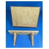 Wooden Display Easel & Floating Shelf Duo