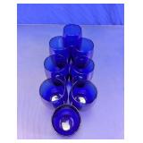 Blue Glass Tumblers Lot