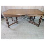 Wooden Dining Table with Extension Leaf 74"