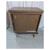Faux Wood Sliding Door Storage Cabinet