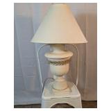 Vintage Crackle Finish Urn Table Lamp w/Shade