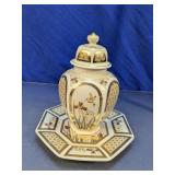Vintage Japanese Style Ginger Jar Set