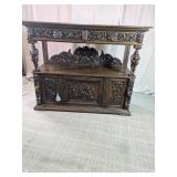 Carved Wood Buffet Sideboard Server 61"