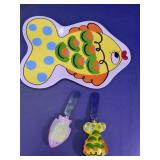 Colorful Fish Melamine Plate & Spreaders Set
