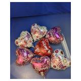 Valentine Heart Foil Balloon w/Straws Lot