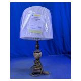 Faux Marble & Bronze Tone Table Lamp