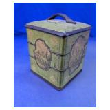 Vintage Romantic Landscape Metal Tin Caddy