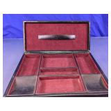 Vintage Faux Leather Valet Jewelry Organizer Box
