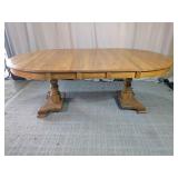 Keller Wooden Trestle Base Oval Dining Table