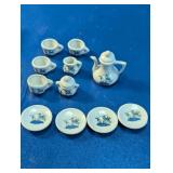 Miniature Goose Design Porcelain Tea Set