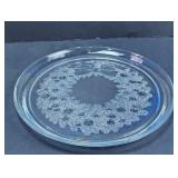 Glass Christmas Wreath Serving Platter