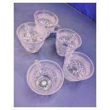 Vintage Pressed Glass Cups Set