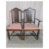 Vintage High Back Upholstered Chairs