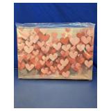 Abstract Pink & Red Hearts Stretched Canvas Art