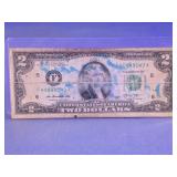 Series 2013 Two Dollar Bill with Markings