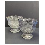 Vintage Pressed Glass Pedestal Bowls