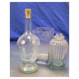 Clear Glass Bottle Vase And Jar Lot