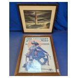 Framed Lighthouse & Saturday Evening Post Prints