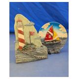 Coastal Decorative Lighthouse & Sailboat Plaques
