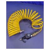 Yellow Coiled Air Hose with Blow Gun