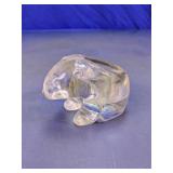 Clear Glass Bear Figurine Open Planter