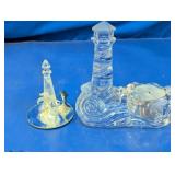 Glass Lighthouse Decor Pair
