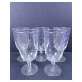 Set of Etched Stemmed Glasses