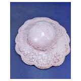 Pink Pressed Glass Hat Shaped Dish