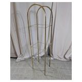 Vintage Brass-Tone 3-Tier Arched Display Stand