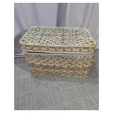 Woven Lidded Storage Basket Chest