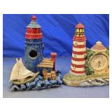 Lighthouse Dï¿½cor and Clock Set