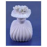 White Ribbed Glass Vanity Perfume Bottle