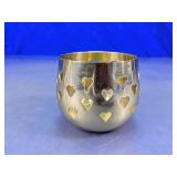Metal Heart Cutout Votive Candle Holder