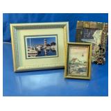 Vintage Nautical & Lighthouse Picture Frames Trio