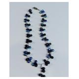 Vtg. Iridescent Glass Teardrop Bead Necklace