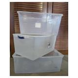 Sterilite Clear Plastic Storage Totes Trio