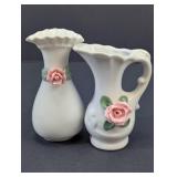 Mini Ceramic Rose Vase & Pitcher Set