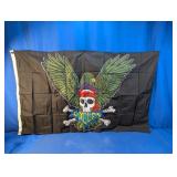 Biker Eagle Skull Motor Cycles Flag Banner