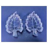 Clear Glass Leaf Trinket Dishes