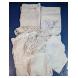 Vintage Linen & Crochet Doily Handkerchief Lot