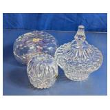 Holiday Glass Dish & Covered Candy Dish Set
