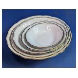 Scalloped Rim White Serving Bowls