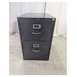Vintage Black Metal 2-Drawer Filing Cabinet