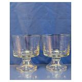 Vintage Clear Glass Pedestal Dessert Dishes Duo