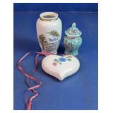 Decorative Vase, Ginger Jar & Heart Box Set