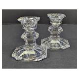 Pair of Lead Crystal Taper Candlestick Holders