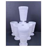 Set of Milk Glass Harvest Grape Footed Goblets