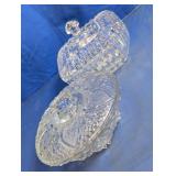 Covered Glass Candy Dish Pair