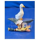 Ceramic Flying Mallard and Goose Planter Lot