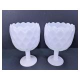Milk Glass Pedestal Goblets